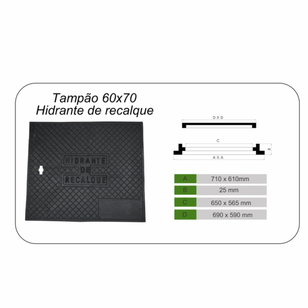 TAMPÃO 60X70 HIDRANTE DE RECALQUE - Image 2