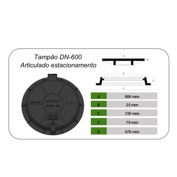 TAMPÃO DN 600 - ARTICULADO ESTACIONAMENTO - Image 2