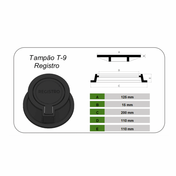 TAMPÃO T9 REGISTRO - Image 2