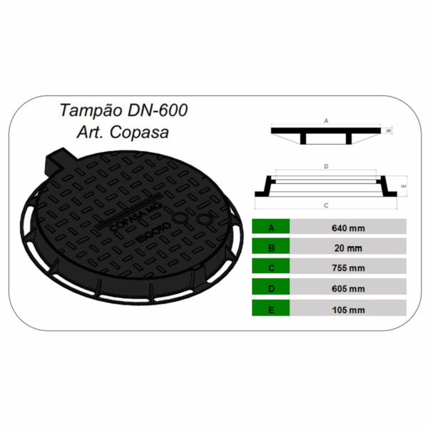 TAMPÃO DN 600 ARTICULADO COPASA - Image 2