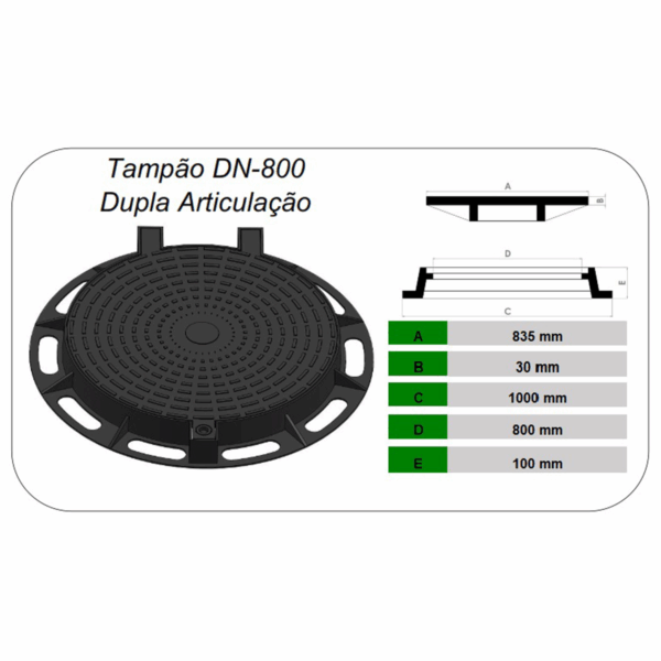 TAMPÃO DN 800 DUPLA ARTICULAÇÃO - Image 2
