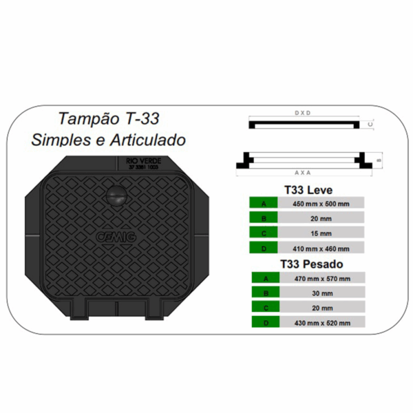 TAMPÃO T-33 SIMPLES E ARTICULADO - Image 2